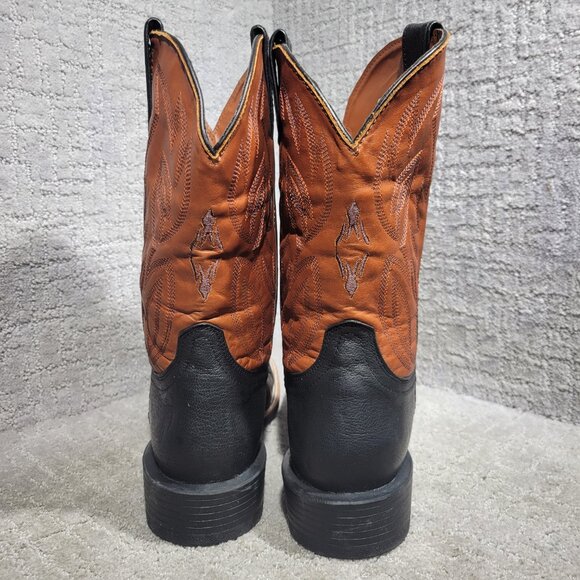 Justin BF5155 Men's Size Left 10.5D Right 10D Black Brown Leather Western Boots - Picture 5 of 11